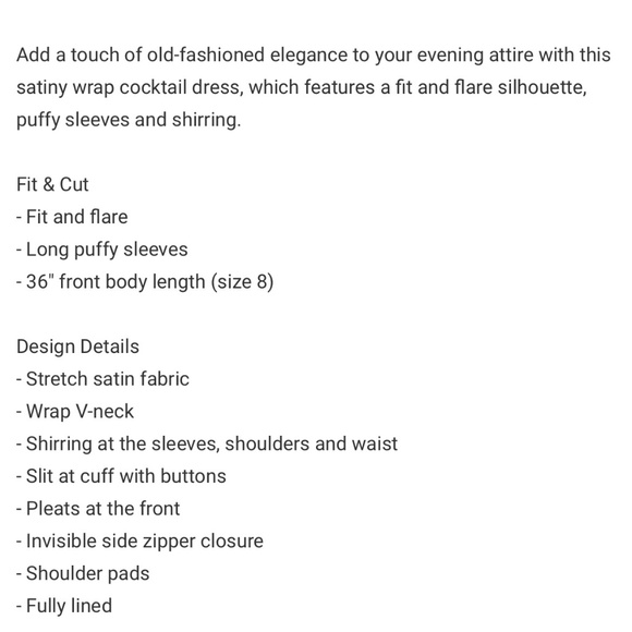 Satin Wrap V-neck Fit and Flare Cocktail Dress - Picture 2 of 6